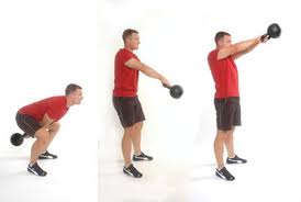 Proper form for kettlebell swing.