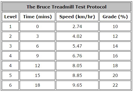 Bruce Protocol Chart