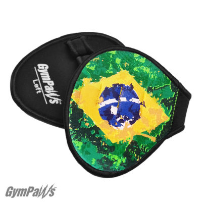 Leather-Lifting-Grips-Brazil-Flag, GymPaws-Gym-Gloves